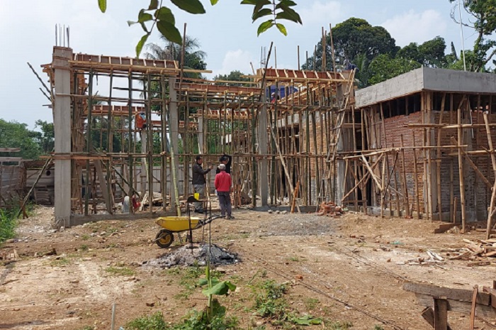 Pembangunan Masjid Dt Bogor Menuju Tahap Pengerjaan Atap Pondok